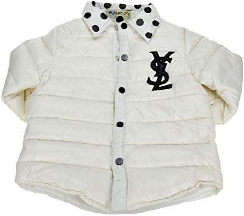 DOKI Little Girls' Down Long Sleeve Dots Jacket 4T White