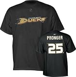 Chris Pronger Black Reebok Name and Number Anaheim Ducks T-Shirt