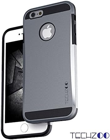 iPhone 6 6s Case, TechZoo® THIN FIT iPhone 6/6s Casee Fits Both Apple iPhone 6 (2014) / iPhone 6S (2015) Double Layer Shock Absorbing Tough Cover | Best IPHONE 6 / 6S CASE - Gray