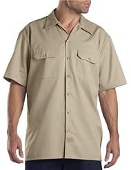 Apparel: Dickies 1574 Original Fit Short Sleeve Work Shirt-Khaki-4X - Dickies