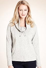 Funnel Neck Fleece Knitted Jacket