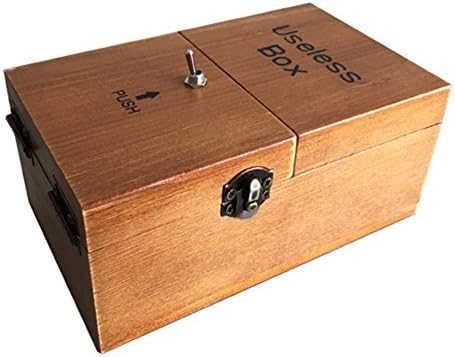 Run Useless Box Turns Itself Off Turns Itself Fully Assembled On in Wooden Box (dark brown)