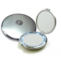 Lighted Jeweled 10x/1x Compact Mirror with Swarovski Crystals Silver