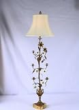 Vintage French Porcelain & Brass Floor Lamp, c.19th Century