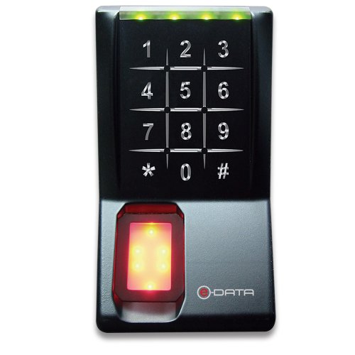 e-DATA 401ADU-BK Fingerprint Biometric Security Keyless Door Entry, Standalone Indoor Outdoor Professional Grade, Black