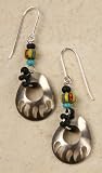Bear Paw and Trade Bead Earrings