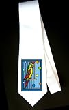 Party Decoration Necktie with parrot, cage, pet, bird, ball