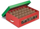 Bankers Box Holiday Ornament Storage Box - Large - Red Green - 2 Pack (4654101)