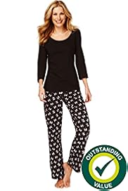 Pure Cotton 3/4 Sleeve Bow Print Pyjamas