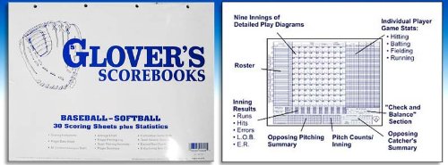 Glover Baseball and Softball 30 Scoring and Stats Sheet Refill For Glover Scorebooks