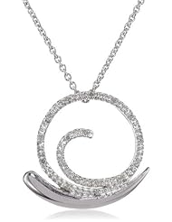 Silver and Diamond Snail Pendant Necklace (1/20 cttw, I-J Color, I3 Clarity), 18"