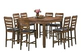 Baxton Studio Olivia 7-Piece Modern Pub Set/Dining Set, Walnut Finish