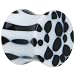 00 Gauge White And Black Animal Print Saddle Plug