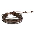 SilberDream Lederarmband braun mit Kordeln Herren Leder Armband Echtleder LA1187