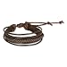 SilberDream Lederarmband braun mit Kordeln Herren Leder Armband Echtleder LA1187