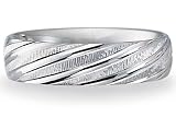 BENCHMARK 14K White Gold 6mm Carved Ring (Sz 8.5+)