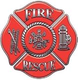 Firefighter Fire Rescue Firefighter Decal Red 4" Reflective