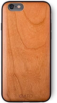 iATO iPhone 6s Plus / 6 Plus Case Wood Grain. Unique & Classy Real Cherry Wood iPhone 6s Plus / 6 Plus Case {Fully Protective Shockproof Bumper & Raised Lips Face Down Screen Protection} iPhone 6s+ 6+