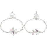 BFF Best Friends Puzzle Piece Charm Bracelet Set in Silver Tone and Enamel