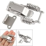 Cabinet Compression Spring Lockable Draw Latch Silver Tone