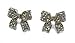 Clear Ribbon / Bow Earrings with Crystals - title=