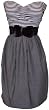 Black White Grey Belted Stripe Tube Dress Plus Size