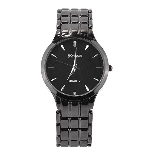 Watches For Men, Business Men's Black Steel Wrist Watches With Link Bracelet