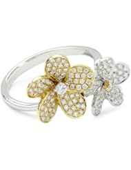 KC Designs "Blossom Collection" Diamond 14k Gold Double Flower Ring
