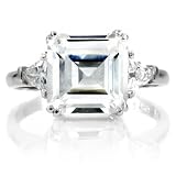Martha's Engagement Ring - 3 Stone Asscher Cut CZ: Final Sale