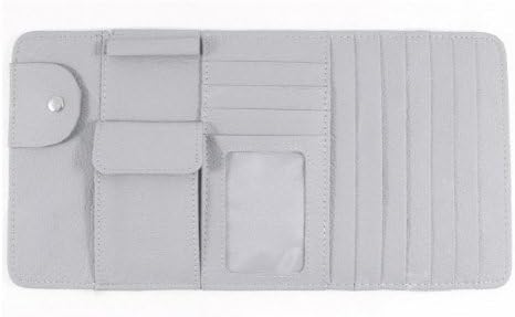 New Multi-function 7pcs Disks CD DVD Glasses Cards Sotre Case Holder Bag for Auto Vehicle Truck Sun Visor Organizer Beige (Gray)