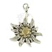  Alpenflustern Charm Edelweiss (antique silver colored) - Traditional Bavarian Oktoberfest Jewelry, Pendant & Charm for Necklace, Charivari and Octoberfest Bracelet