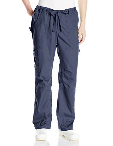 Koi Men's James Elastic-Waist Scrub Pants with Zip Fly and Drawstring Waist, Navy, Large