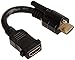 Monoprice 108062 6-Inch 28AWG High Speed HDMI Male to Female Port Saver with Lock, Black (108062)