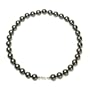 Sterling Silver 12mm Round Black Shell Pearl Necklace, 18"