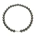Sterling Silver 12mm Round Black Shell Pearl Necklace, 18"