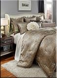 Michael Amini Solitaire 12 pc Queen Comforter Set in Pewter by AICO