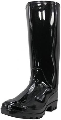 Women's Mid-Calf Rubber Rain &amp; Snow Boots Rain Boots - Sizes 5-11 - 6 Colors (5, Black)