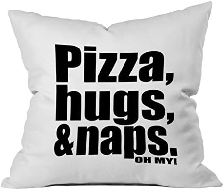 JamieSaleStore Pizza, Hugs, &amp; Naps 45*45cm Cotton linen pillow cushion cover