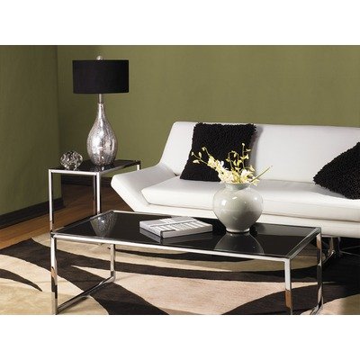Yield End Table, Chrome and Black Glass Yield End Table, Chrome and Black Glass