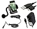 4 pc Combo Accessory Bundle Kit - Windshield Mount + Car Charger + Home Wall Chargers + Micro USB Data Cable for HTC Rhyme, Wildfire S, myTouch 4G Slide, Sensation 4G, EVO 3D, Trophy, Evo 4G, myTouch 4G, Status, DROID Incredible 2, Freestyle, DROID Incredible, Shift 4G, Inspire 4G, HD7 / HD7S, Surround, myTouch 3G Slide, Aria