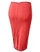 LE3NO Womens High Waisted Pencil Midi Skirt with Stretch