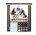 Pool Table Accessory Kit W Dark Marble Swirl Style Billiard Balls Oak Finish