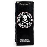 Death Wish Whole Bean Coffee, The World's Strongest Coffee, Fair Trade and USDA Certified Organic - 16 Ounce Bag