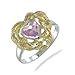 6MM Heart Cut CZ Pink Ring In Sterling Silver With