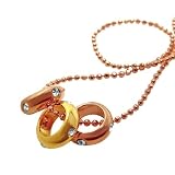 売れ筋 18金仕上げ 3連 プチリング ネックレス スワロフスキー ピンクゴールドカラー&ゴールドカラー