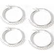 4 15 Loop Hoop Earrings 25mm Sterling Silver Italy Part