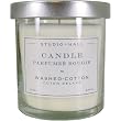 k.hall Designs Washed Cotton Scent Vegetable Wax Candle, 60 Hour Burn Time