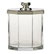 Fieldcrest Luxury Small Glass and Nickel Cotton Jar