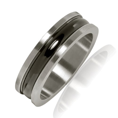 Bliss Republic Unisex-Ring Edelstahl schwarz 53 60160075 Preisvergleich