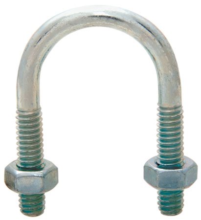 3/8-16 Thd., 2. Pipe Size, U-Bolts, Stainless Steel (1 Each)